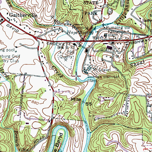 Topographic Map of Crowson Creek, TN