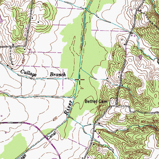 Topographic Map of Cullage Branch, TN
