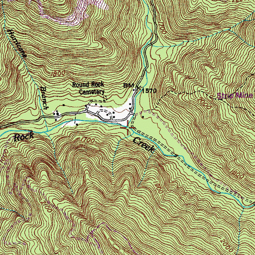 Topographic Map of Davids Creek, TN