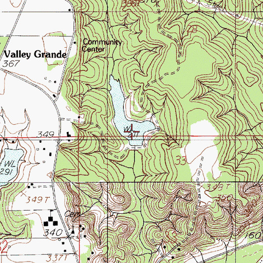 Topographic Map of Lawrence Lake, AL