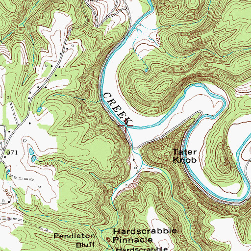 Topographic Map of Dodson Branch, TN