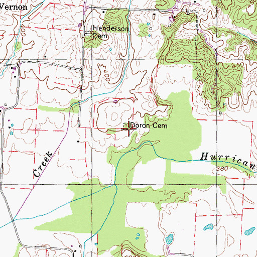 Topographic Map of Doron Cemetery, TN