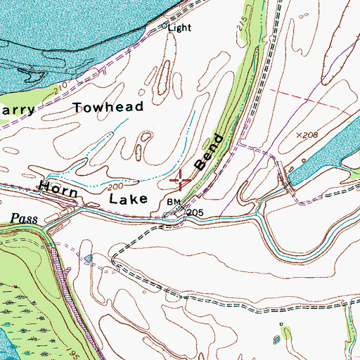 Topographic Map of Horn Lake Bend, TN