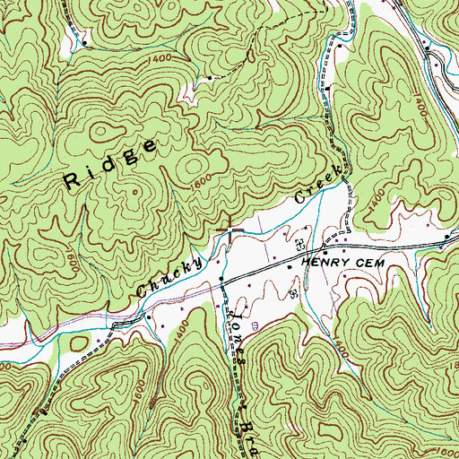 Topographic Map of Jones Branch, TN