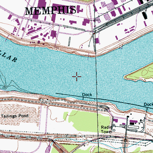 Topographic Map of Lake McKellar, TN