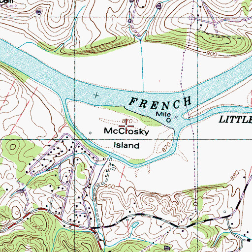 Topographic Map of McCrosky Island, TN