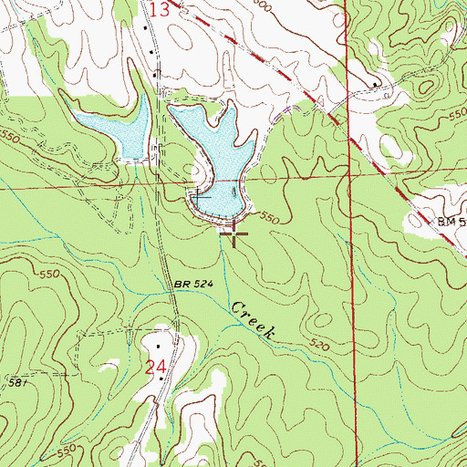 Topographic Map of Frank R Pope Number 1 Dam, AL
