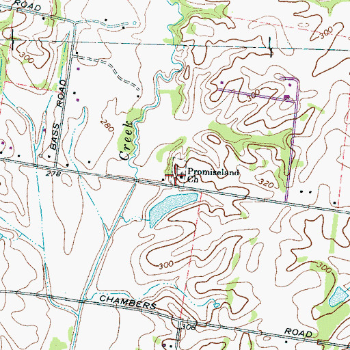 Topographic Map of Promiseland Church, TN
