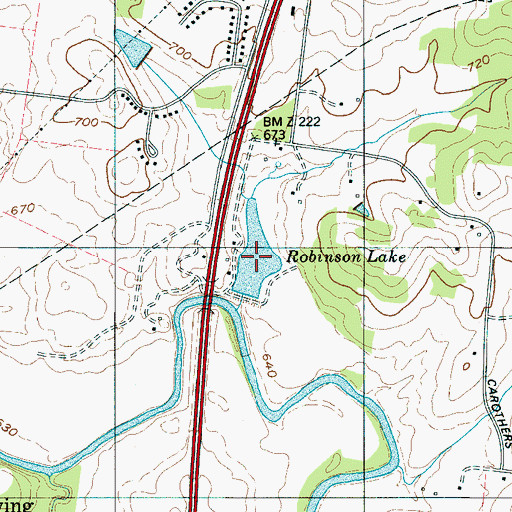 Topographic Map of Robinson Lake, TN