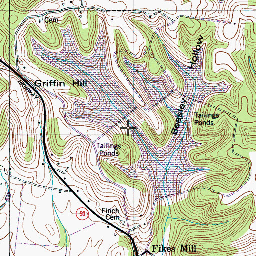 Topographic Map of Hooker Chemical Pond D, TN