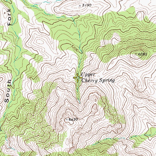 Topographic Map of Upper Cherry Spring, AZ