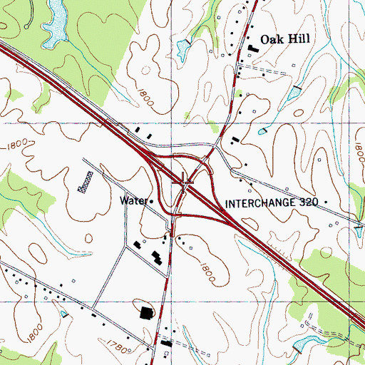 Topographic Map of Interchange 320, TN