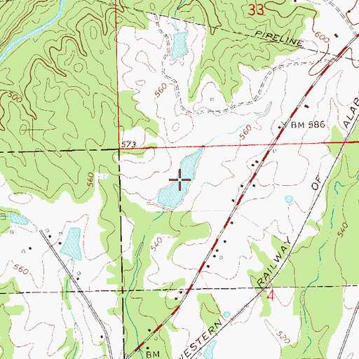 Topographic Map of Kimbrough Lake, AL