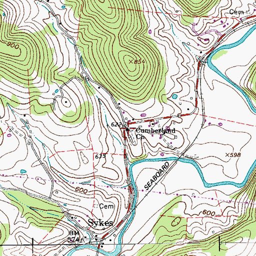 Topographic Map of Union Hill Cumberland Presbyterian Church, TN