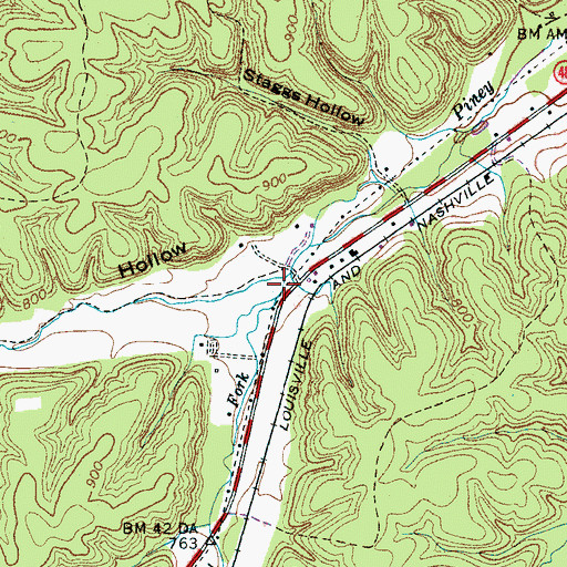 Topographic Map of Little Piney Fork, TN
