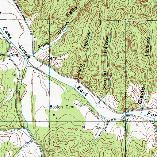 Topographic Map of Race Hollow, TN