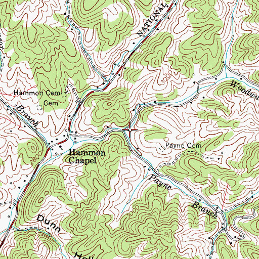 Topographic Map of Curd School (historical), TN