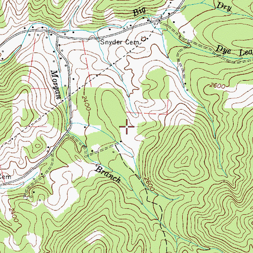 Topographic Map of Dugger Prospect, TN
