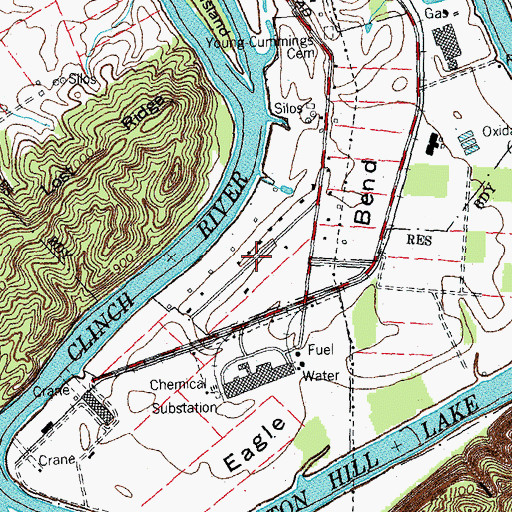 Topographic Map of Clinton Landing Field (historical), TN