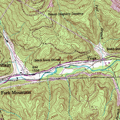 Topographic Map of Darty Mine, TN