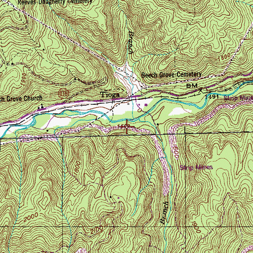 Topographic Map of Thompson Number 1 Mine, TN