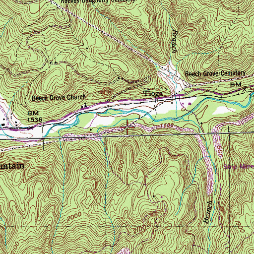 Topographic Map of Thompson Number 2 Mine, TN