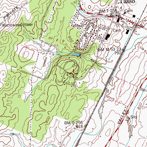 Topographic Map of Whisperwood, TN