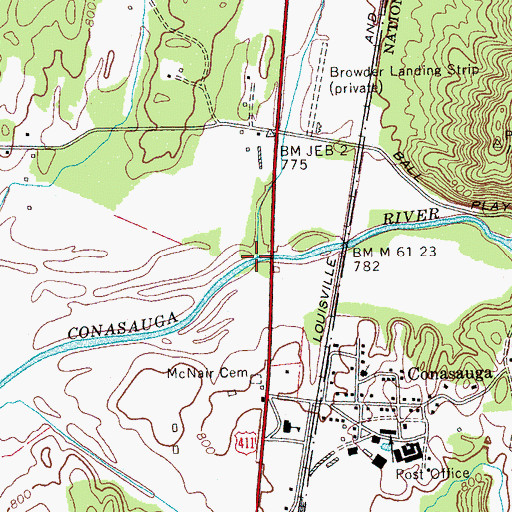 Topographic Map of Bests Mill (historical), TN