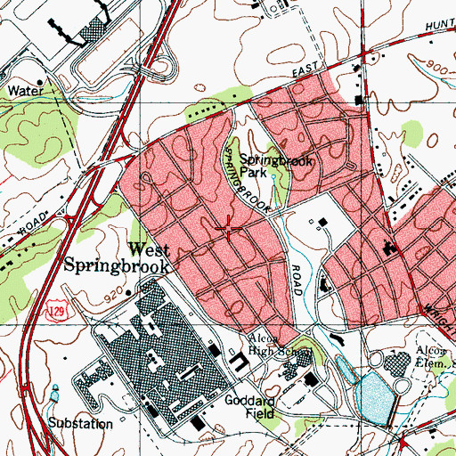 Topographic Map of Springbrook, TN