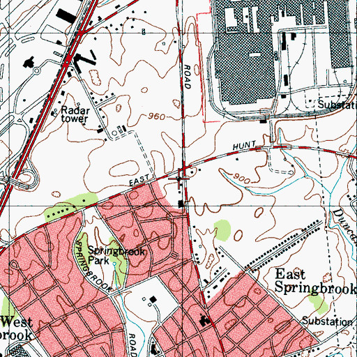 Topographic Map of Springbrook Church, TN