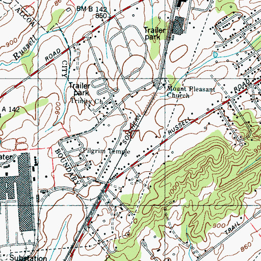 Topographic Map of Washington School (historical), TN