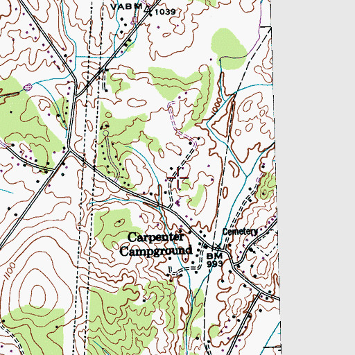 Topographic Map of Forest Glen, TN