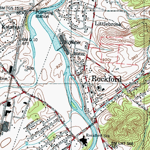 Topographic Map of Rockford Community Park, TN