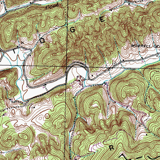 Topographic Map of Cool Branch School (historical), TN