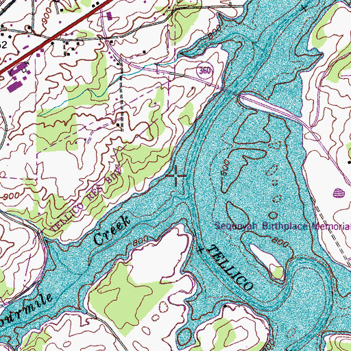 Topographic Map of Fourmile Bridge (historical), TN