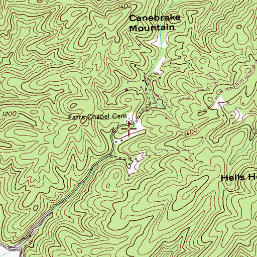 Topographic Map of Kitchens School (historical), TN