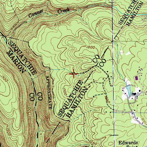 Topographic Map of Hassler Mine, TN
