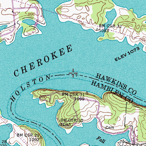 Topographic Map of Amy Island (historical), TN