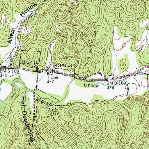 Topographic Map of Marsh Creek Church, TN