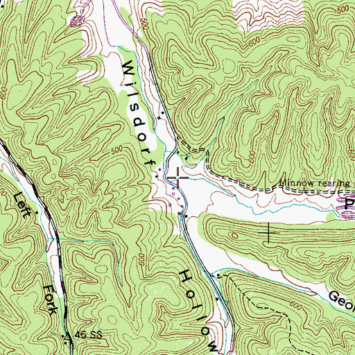 Topographic Map of Patrey Branch, TN