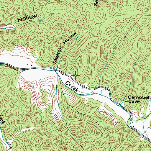 Topographic Map of Short Creek School (historical), TN