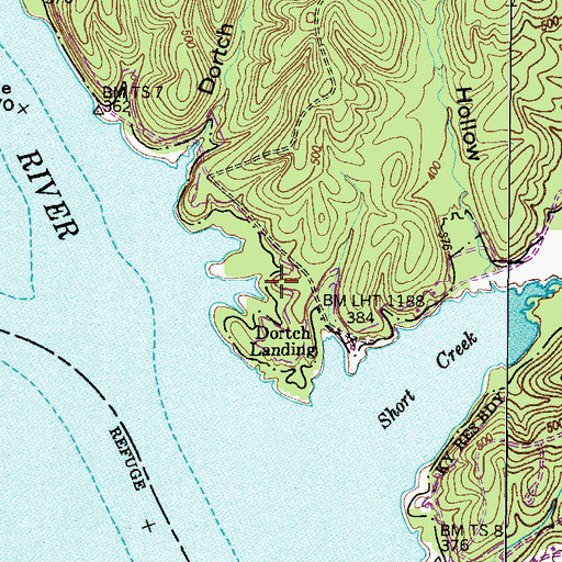 Topographic Map of Pleasant Valley School (historical), TN