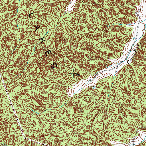 Topographic Map of Wiggins Cemetery, TN