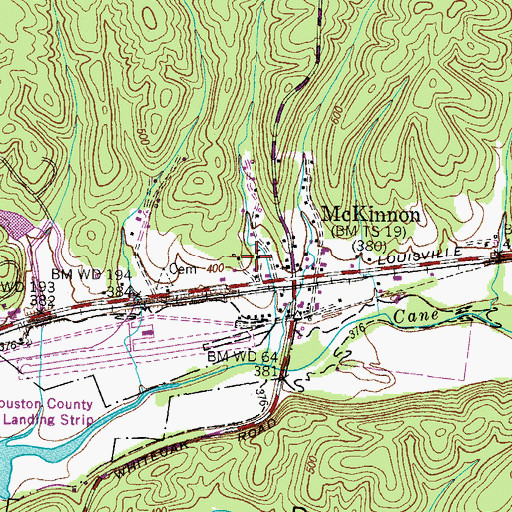 Topographic Map of McKinnon School, TN