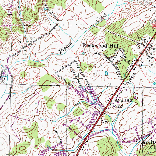 Topographic Map of Mountain View Terrace, TN