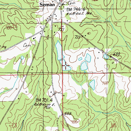 Topographic Map of Blackwell Lake Number Two, AL