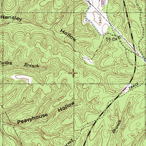 Topographic Map of Hartley Branch Prospect, TN