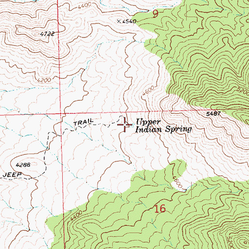 Topographic Map of Upper Indian Spring, AZ