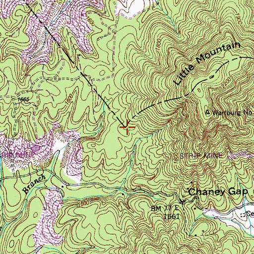 Topographic Map of Griffith Knob, TN