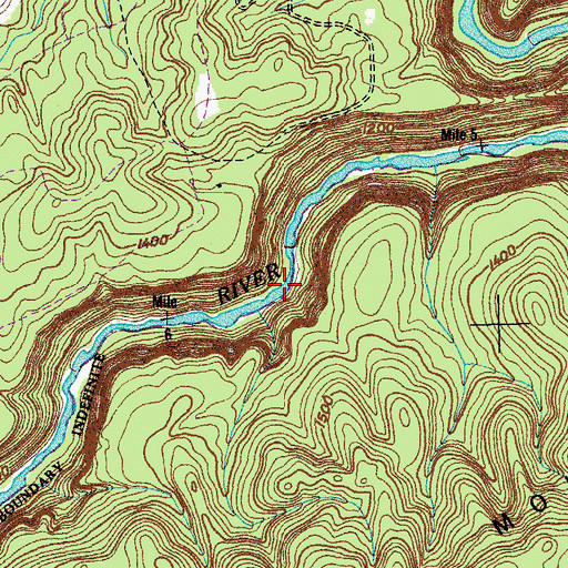 Topographic Map of Ohmigod Rapids, TN